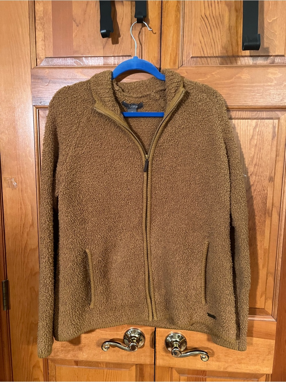 Natural Reflections Brown Zip-Up Sherpa Sweater